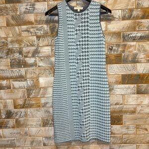 Etcetera Blue wit Black Sheath Midi Dress